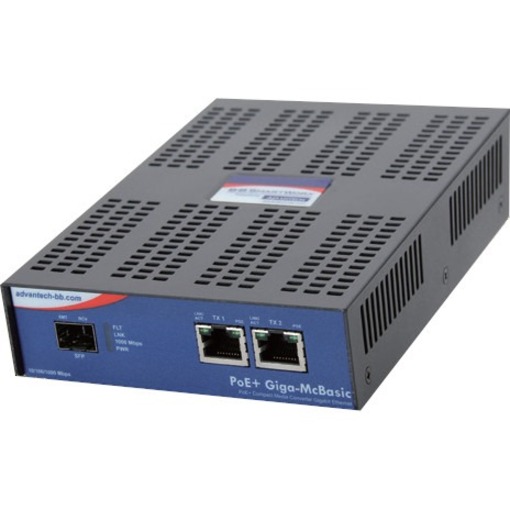 STANDALONE POE+ MEDIA CONVERTER, 1000BASE-TX/FX, MULTI-MODE 1300NM, 2KM, SC TYPE