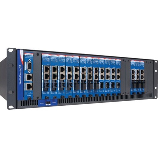 INTELLIGENT MODULAR 20-SLOT MEDIA CONVERTER CHASSIS, W/O POWER