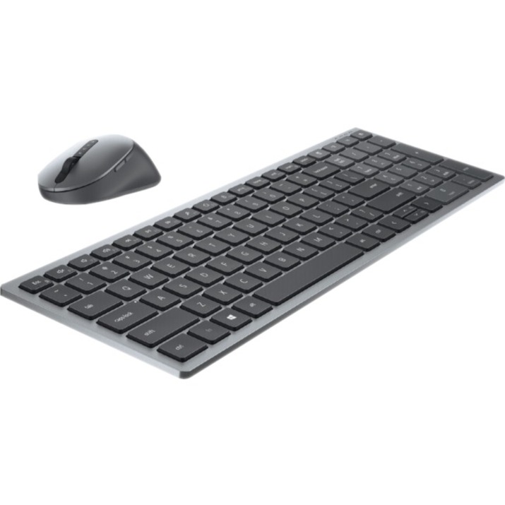 Dell KM7120W Keyboard & Mouse - Scissors Wireless Bluetooth/RF 2.40 GHz Keyboard - Titan Gray - Wireless Bluetooth/RF Mouse - Optical - 1600 dpi - Titan Gray - Volume Up, Volume Down, Multimedia, Search, Home Page, Screenshot Hot Key(s) - Compatible with