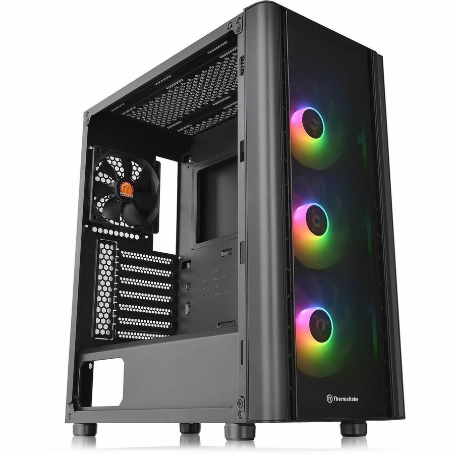 THE V250 ARGB MID TOWER HAS THREE 120MM 5V ARGB FRONT FANS THAT CAN BE CONTROLLE