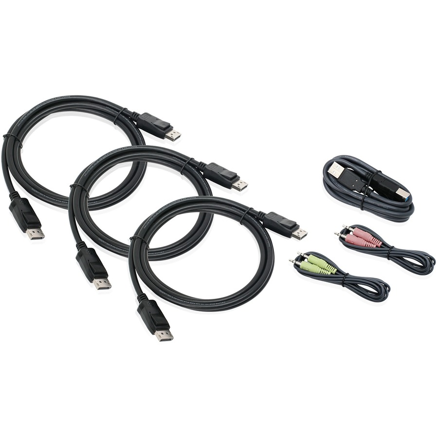 TRIPLE VIEW DISPLAYPORT CABLE SET WITH USB AND AUDIO TAA COMPLIANT