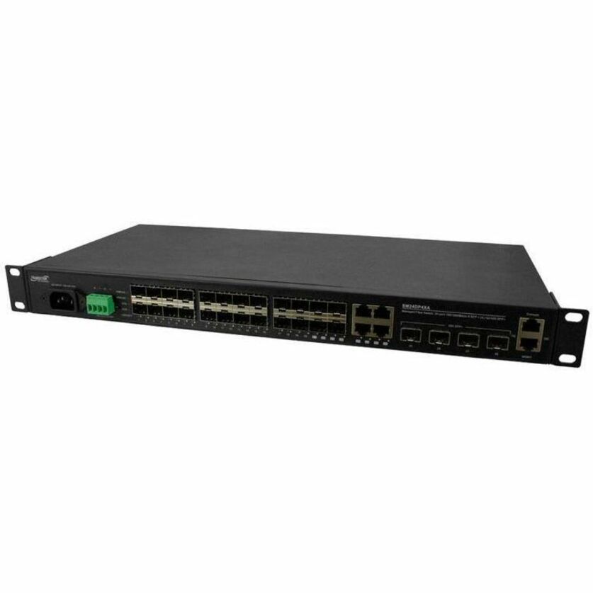 MANAGED FIBER AGGREGATION SWITCH, 20-PORT 100/1000 SFP, 4 SFP/RJ COMBO, 4 1G/10G
