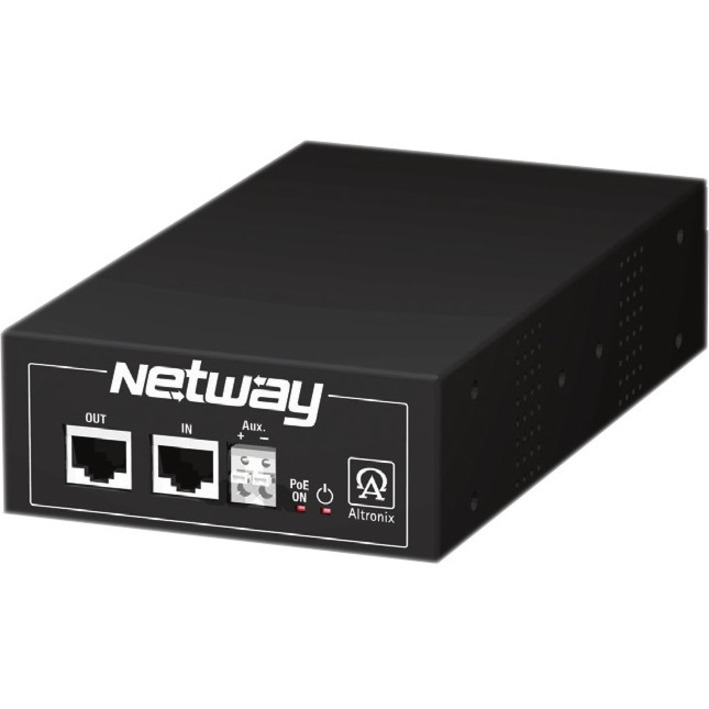 Midspan Injector, Single Port 802.3bt, 10/100/1000, PoE/POE+/Hi-Poe, Aux. Class 2 Power-Limited Output Rated @ 56vdc/90w, 115/230vac