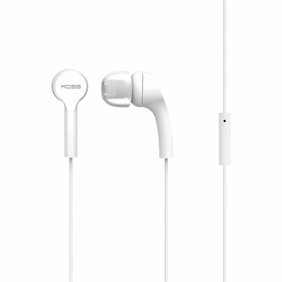 Koss KEB9i Earbuds & In Ear Headphones - Stereo - Mini-phone (3.5mm), TRRS - Wired - 16 Ohm - 18 Hz - 20 kHz - Earbud - Binaural - In-ear - 4 ft Cable - White