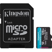 Kingston Canvas Go! Plus, 128GB microSDXC Memory Card With Adapter, Class 10, UHS-I, U3, V30, A2 , Up to170MB/s Read and 90MB/s Write (SDCG3/128GBCR)