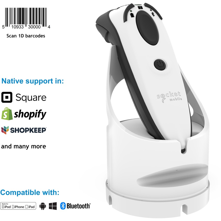 DURASCAN D730, PERFORMANCE LASER BARCODE READER, WHITE & WHITE CHG DOCK