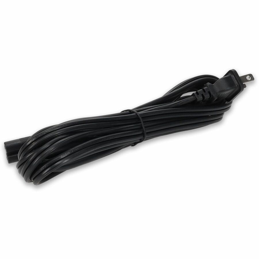 Addon 10ft Nema 1-15p Male to C7 Female 18awg 100-250v at 10a Black Power Cable