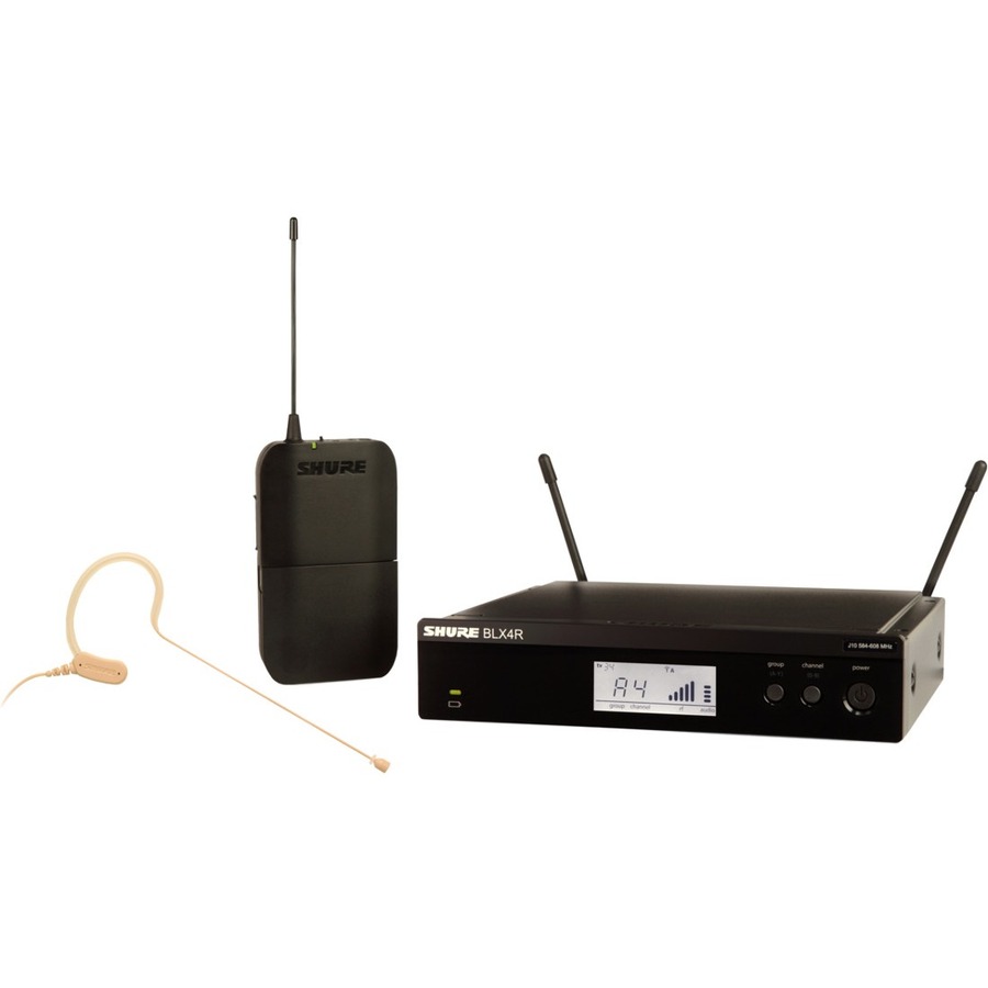 HEADSET SYSTEM WITH (1) BLX4R WIRELESS RECEIVER, (1) BLX1 BODYPACK TRANSMITTER,