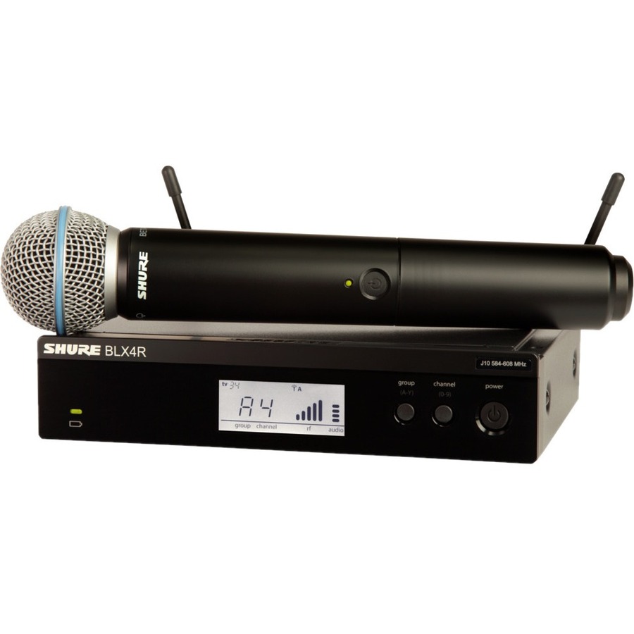 VOCAL SYSTEM WITH (1) BLX4R RACK MOUNT WIRELESS RECEIVER AND (1) BLX2 HANDHELD T