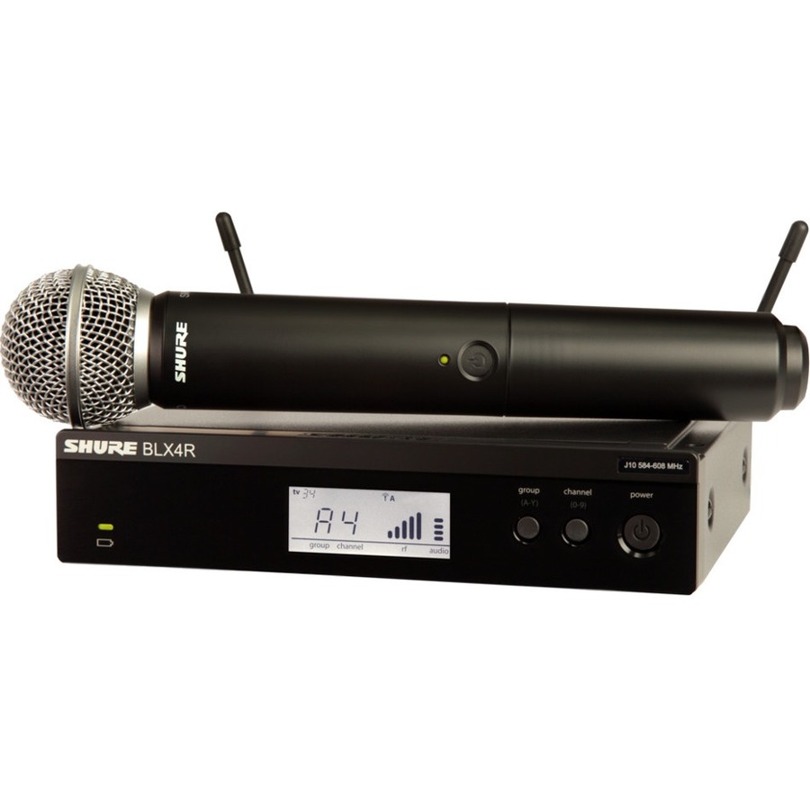 VOCAL SYSTEM WITH (1) BLX4R RACK MOUNT WIRELESS RECEIVER AND (1) BLX2 HANDHELD T