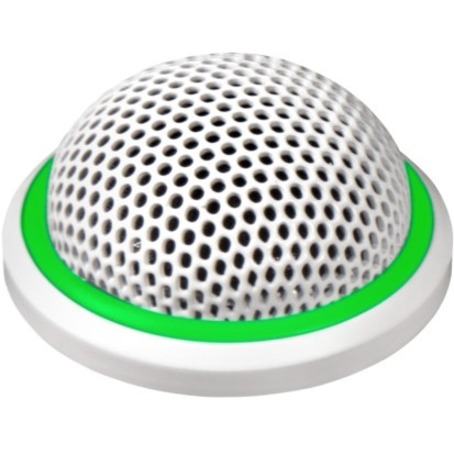 ROUND MINIATURE BOUNDARY MICROPHONE, CARDIOID, LED LIGHT RING, 5-PIN XLR, WHITE