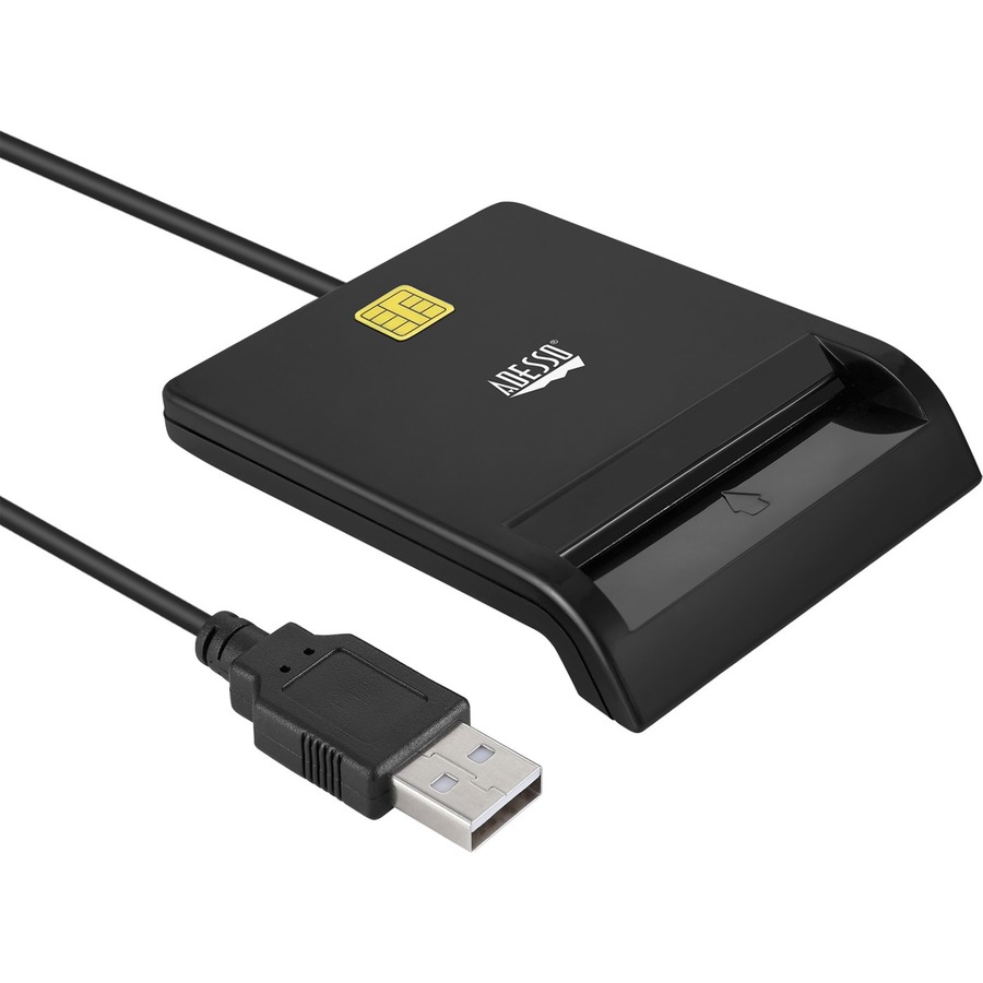 Adesso Smart Card Reader - Contact - Cable - USB 2.0 - TAA Compliant