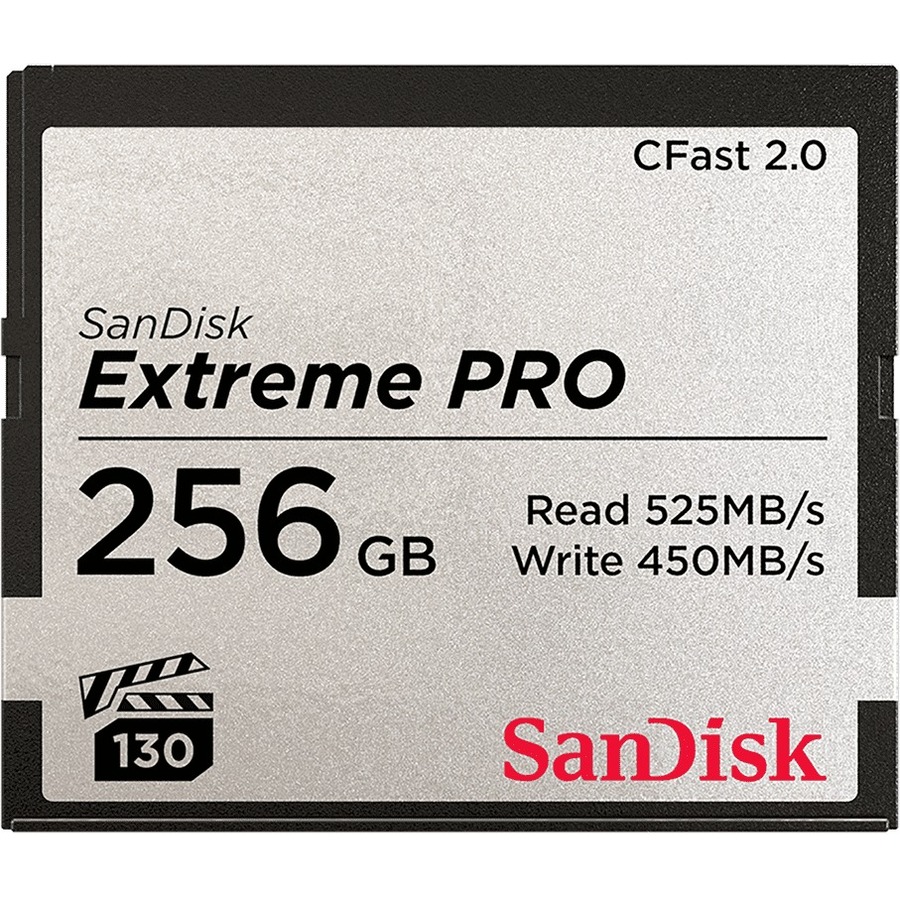 SanDisk Extreme PRO 256 GB CFast Card - 525 MB/s Read - 450 MB/s Write