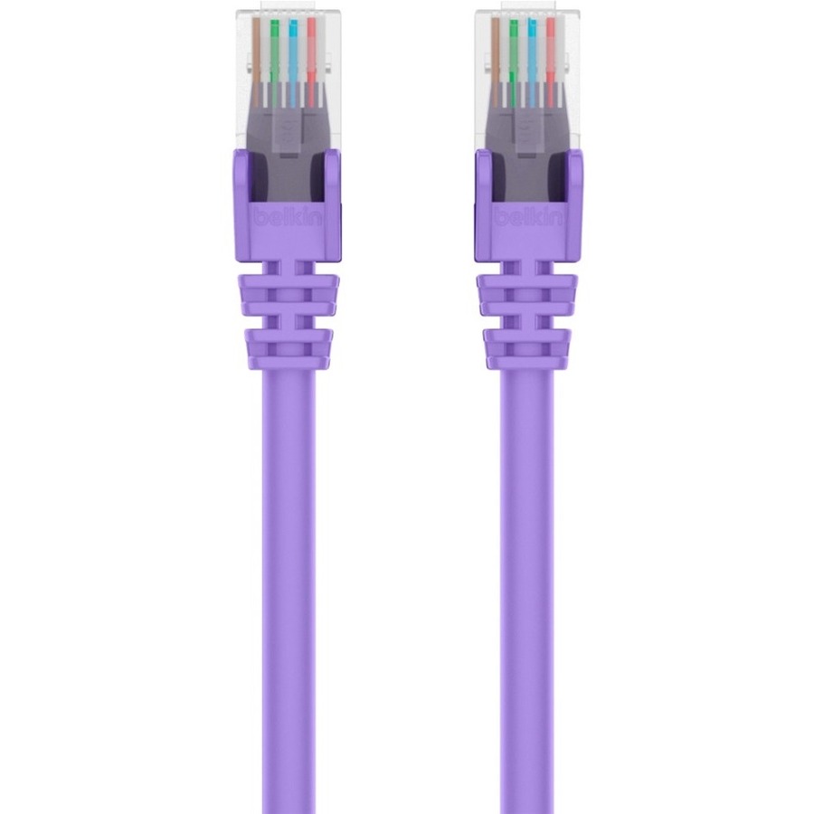 Belkin A3L980-15-PUR-S Cat6 UTP RJ45 Cable, 15 ft | Ethernet, Snagless