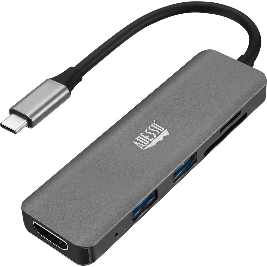 Expand your laptop?s connection port with this USB Type-C multiport docking station. It has an HDMI port for transmitting 4K content to your external monitor and can also charge other devices. This USB Type-C multi-port docking station also has a Type-A o