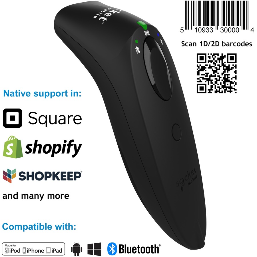 Socketscan S740, Universal Barcode Scanner, Black