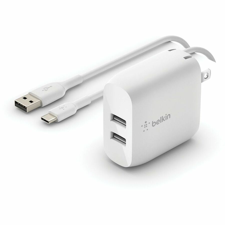 WCE001DQ1MWH - BOOST CHARGE DUAL USB-A WALL CHARGER 24W + USB-A TO USB-C CABLE -