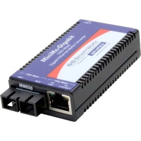 Advantech IMC-371-MM-PS Gigabit MM Fiber Converter | SC, Rail-Mount