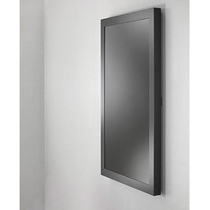 46IN PORTRAIT ON-WALL KIOSK W/GLASS, BLK