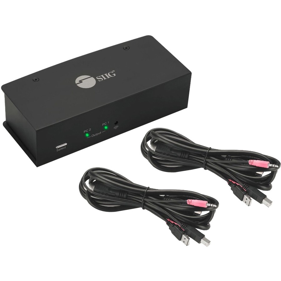 SIIG DualView USB HDMI 4K KVM Switch CE-KV0711-S1 | 2x1, Dual View