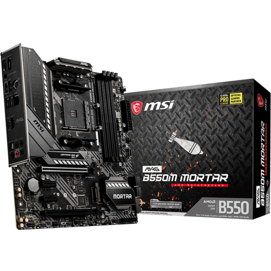 MAG B550M MORTAR ,AMD B550,BLACK/MATT,MATX,AM4,SUPPORTS 3RD GEN AMD RYZEN/ 3ND