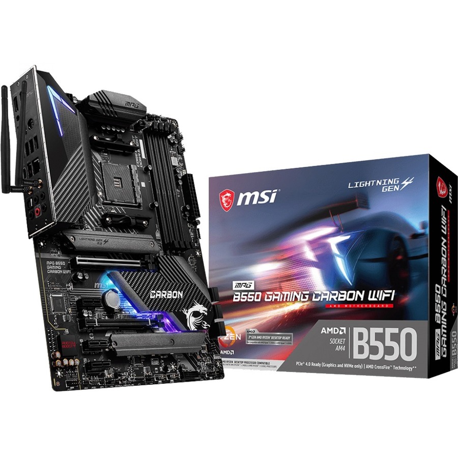 MPG B550 GAMING CARBON WIFI,AMD B550,BLACK/MATT,ATX,AM4,SUPPORTS 3RD GEN AMD RYZ