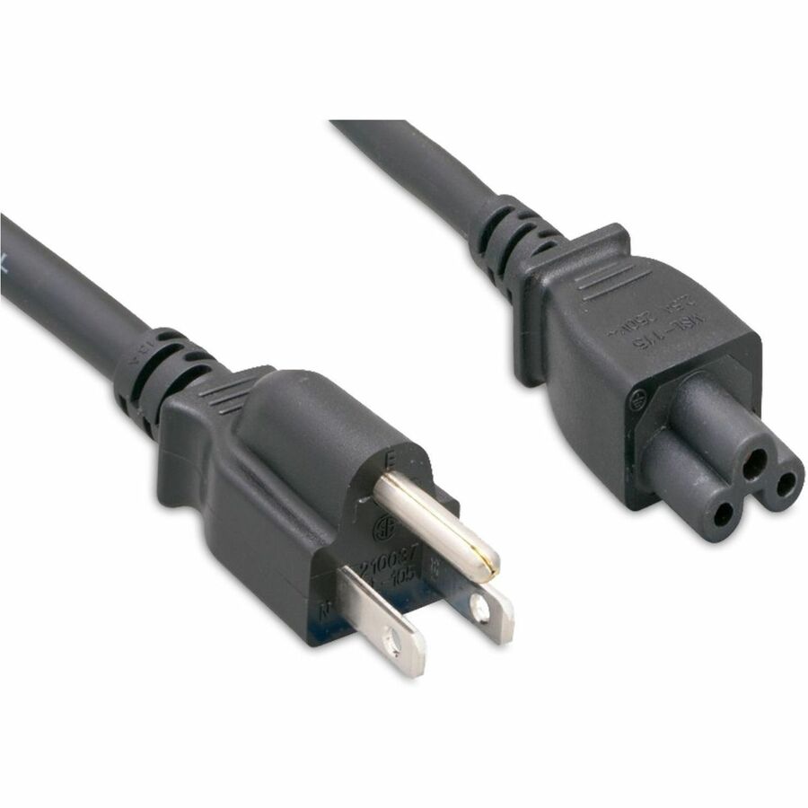 ENET NEMA 5-15P TO C5 3-PRONG LAPTOP POWER CORD 18 AWG BLACK 6FT TAA COMPLIANT -