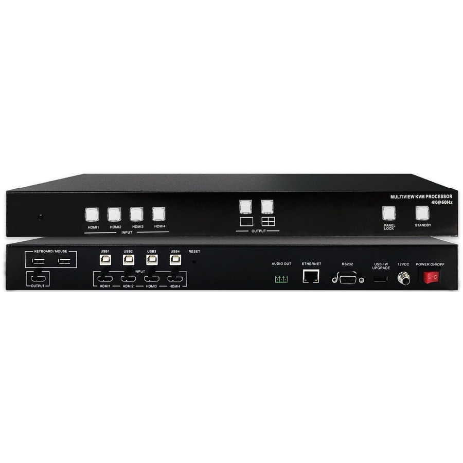 SIIG QUAD-VIEW HDMI 4K60HZ KVM PROCESSOR TAA COMPLIANT (CE-H26311-S1)