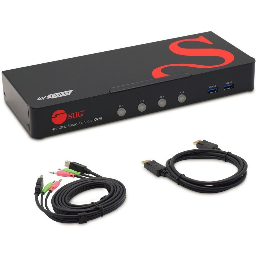 DISPLAYPORT OUTPUT 4X1 DISPLAYPORT KVM SWITCH TRUE 4K PERFORMANCE CONSOLE 4 DP 1