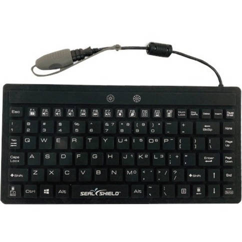 Seal Silk Mini Glow Silicone Keyboard, Waterproof, Backlit, Black, USB