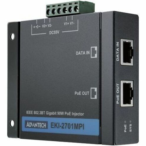 INDUSTRIAL IEEE802.3BT GIGABIT 90W POE INJECTOR WITH POWER SUPPLY