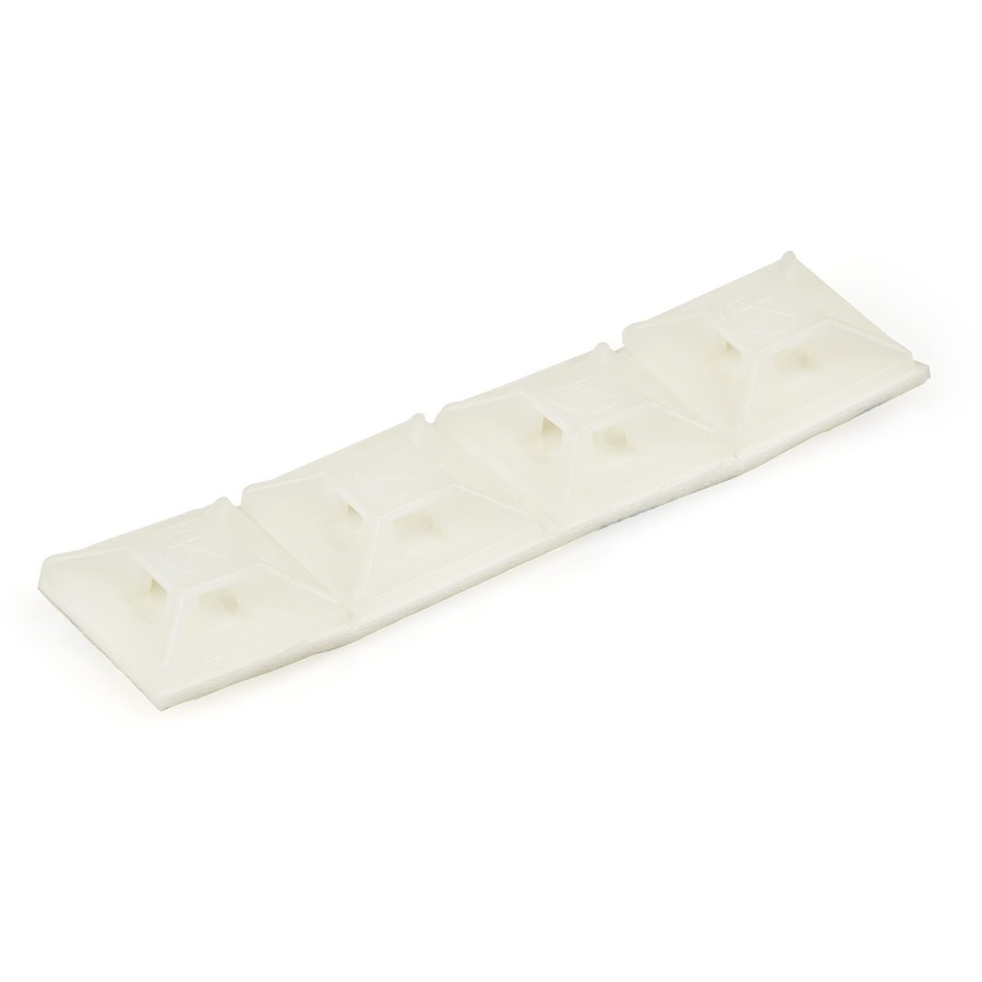 StarTech 100 Pack Cable Tie Mounts with Adhesive Tape for 0.13in (3.2mm) Wide Ties, Nylon/Plastic Zip Tie Mounts, 94V-2 Fire & UL, TAA
