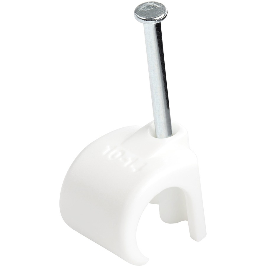 StarTech 100 Pk XL Cable Clips w/ Nail - Reusable Nail-in Clamps - Cord Mounting/Holding Clips - Cable Tacks Wire Fasteners White TAA