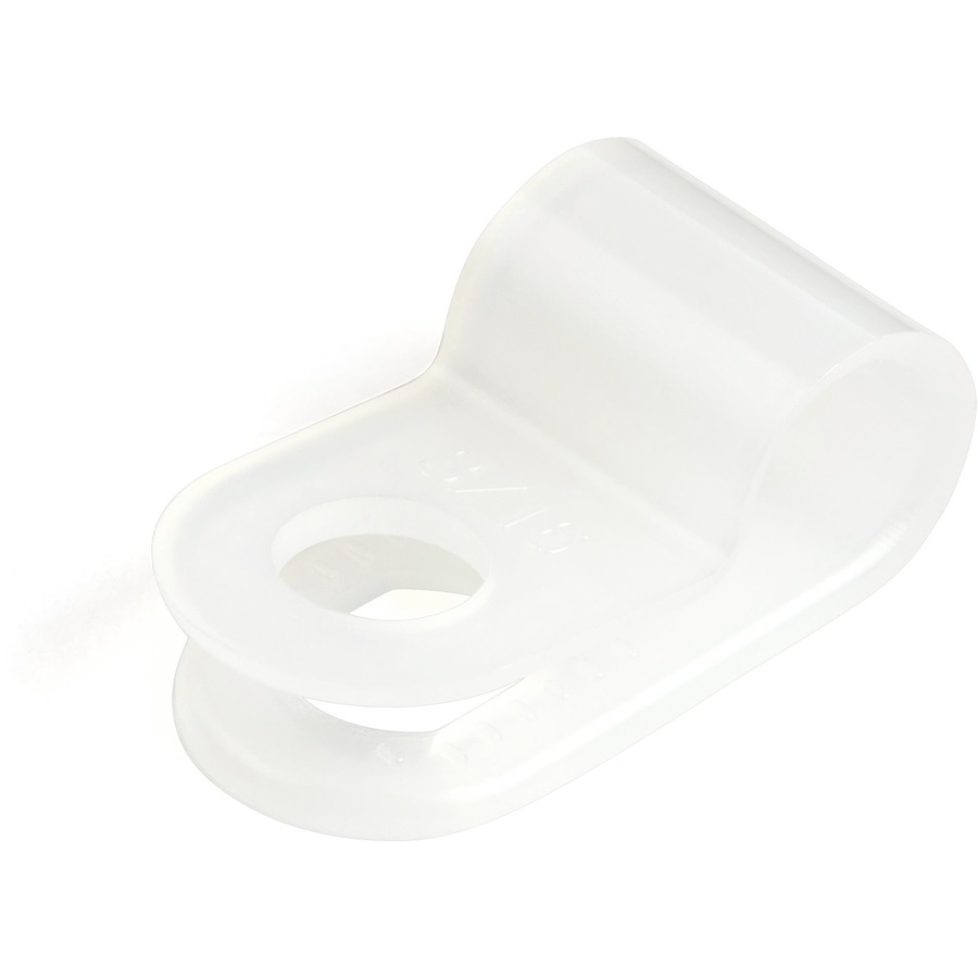 100 R-Type Screw Mount Cable Clamps for Small 5mm/0.19in Bundle Diameter - Nylon