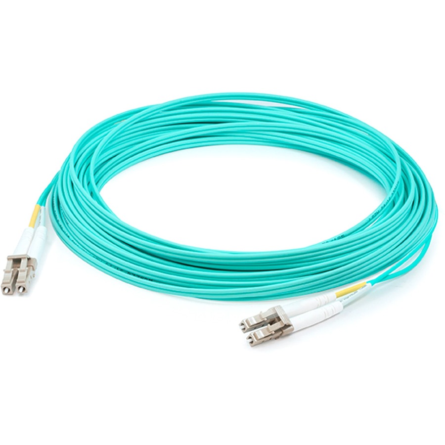 31M LC TO LC AQUA OM4 DUPLEX OFNR (RISER-RATED) FIBER PATCH CABLE