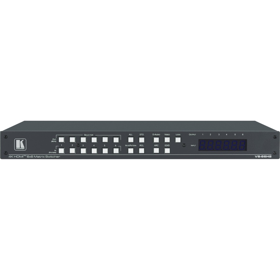 VS-66H2 IS A HIGH-PERFORMANCE 6X6 MATRIX SWITCHER FOR 4K@60HZ (4:4:4) HDR SIGNAL