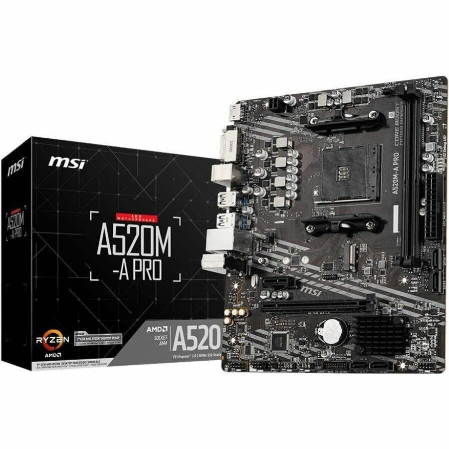 A520M-A PRO - MATX - SUPPORT 3RD GEN AMD RYZEN DESKTOP PROCESSORS AND AMD RYZEN4