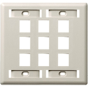 PLATE, WALL,FLUSH,2-G,9PORT,OW