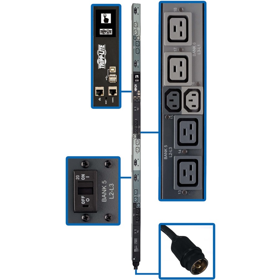 3-PHASE PDU MONITORED 208V 50A