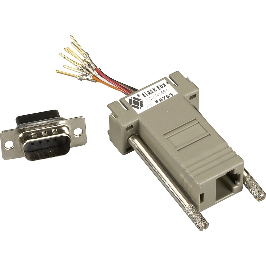 Black Box FA755 DB9 Male to RJ45 Female Adapter Kit | Serial