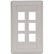 PLATE, WALL,FLUSH,1-G,6PORT,OW