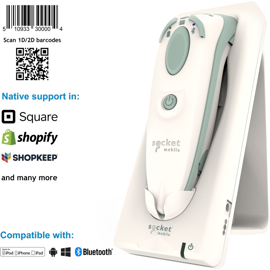 Durascan D755, Professional Barcode Reader & Charging Cradle for Health Care, Wh