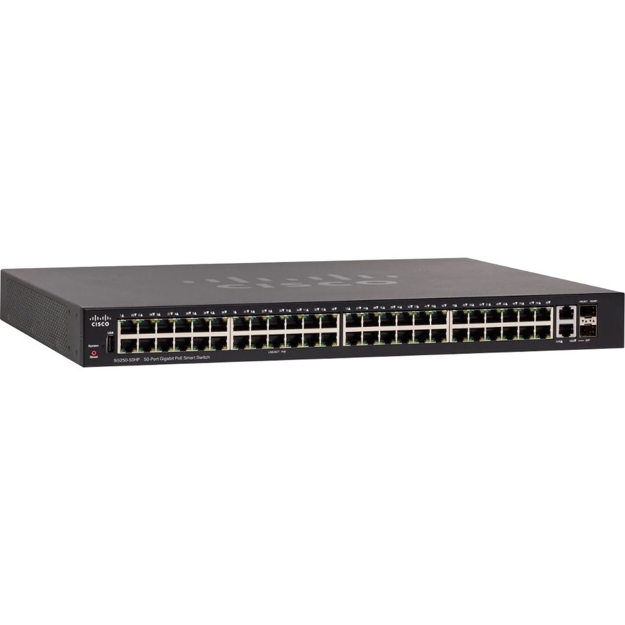 CISCO SG250-50HP 50-PORT GB POE SMART SWITCH REMANUFACTURED