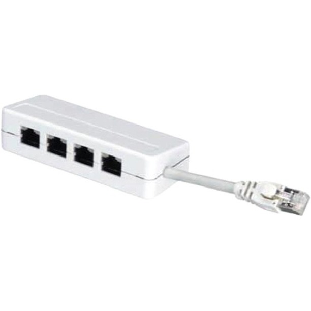 RJ45 MODULAR SPLITTER - A-PIN, UNSHIELDED, (1) RJ45 TO (4) RJ45, WITH 2.5-IN. (6