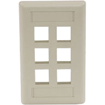 PLATE, WALL,FLUSH,1-G,6PORT,EI