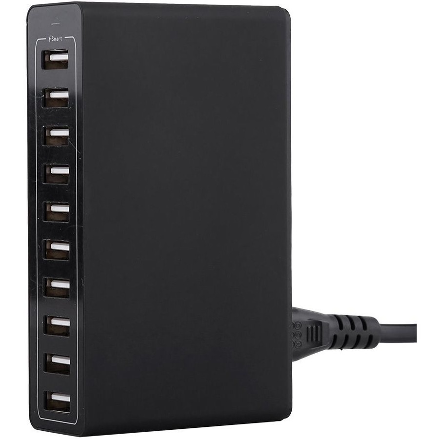 4XEM 10-Port 50W USB-A Wall Charger Black | Multi-Port, Desktop