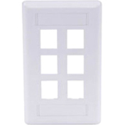 PLATE, WALL,FLUSH,1-G,6PORT,WH