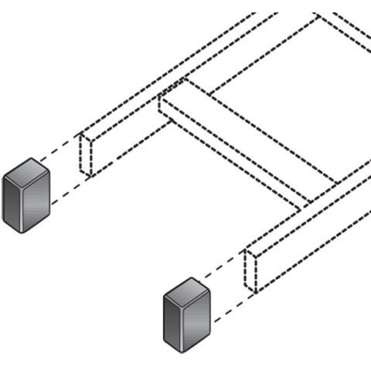 PROVIDES PROTECTIVE COVERING FOR ENDS OF LADDER RACK. MADE OF BLACK VINYL.