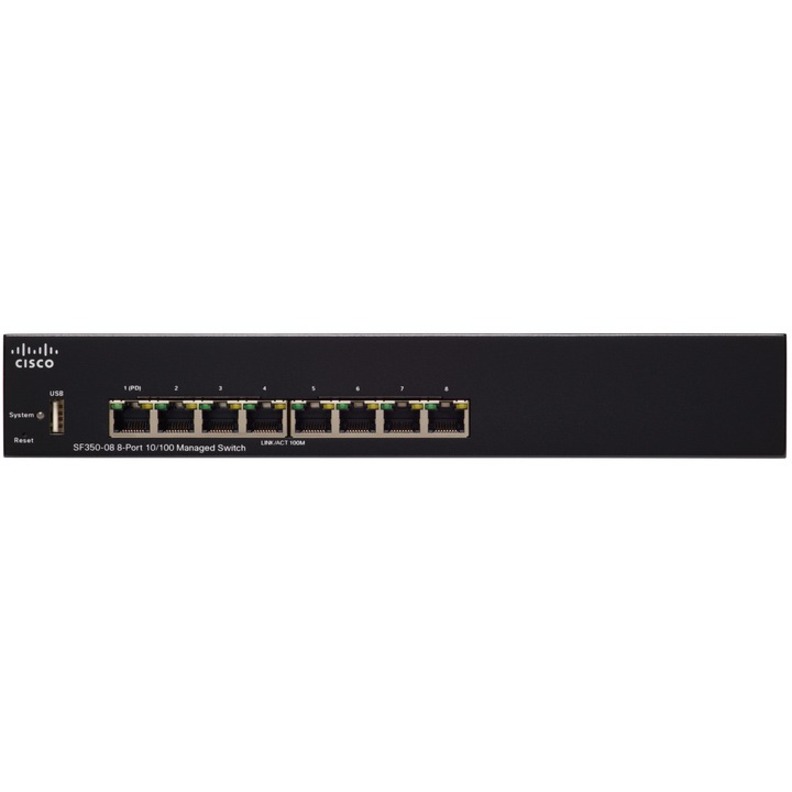 CISCO SF350-08 8-PORT 10/100 MANAGED SWITCH REMANUFACTURED