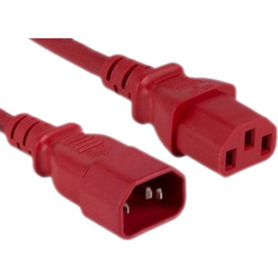 ENET C14 TO C13 250V 10A 18AWG POWER CORD 1FT RED - LIFETIME WARRANT